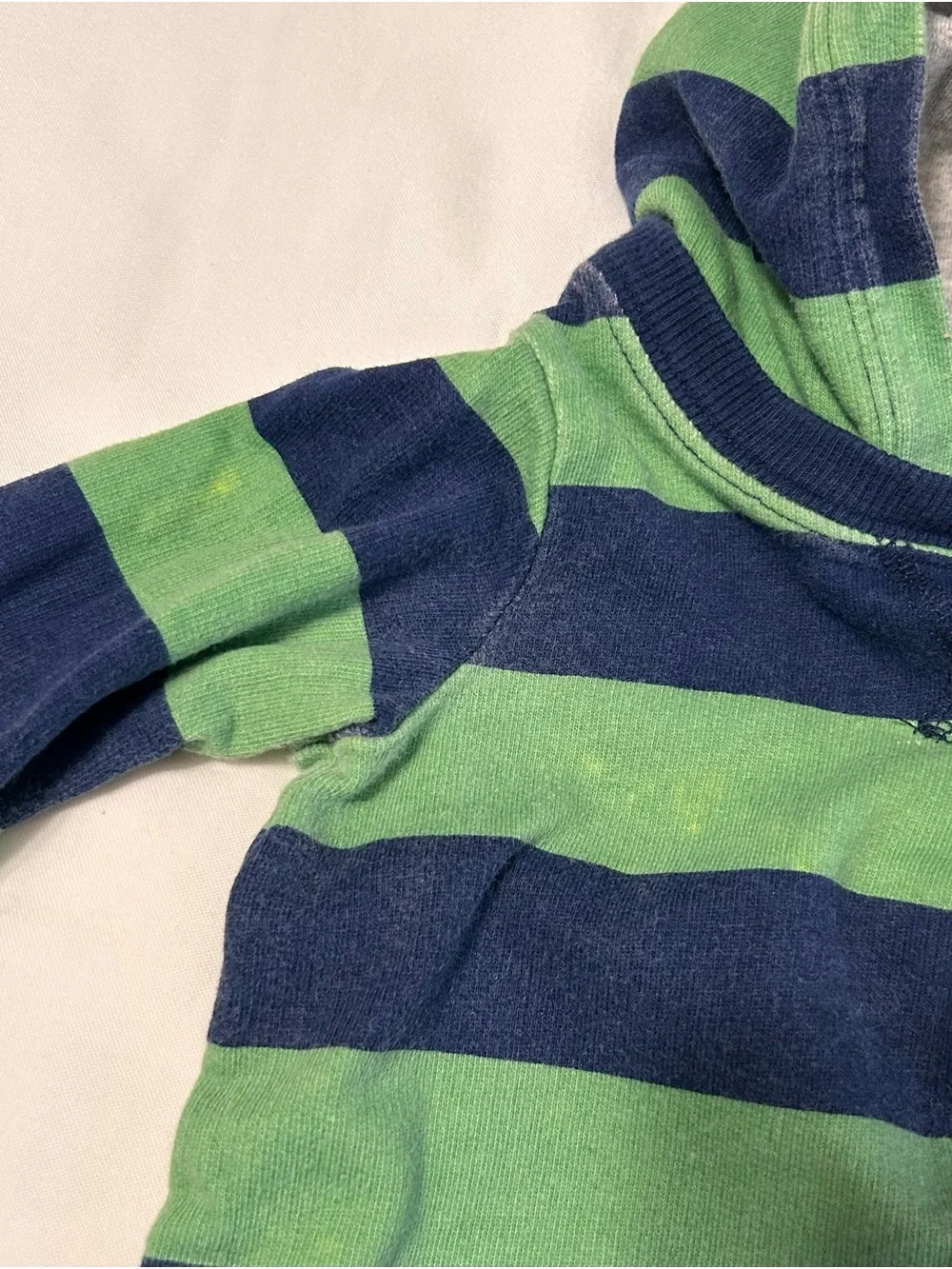 12 Month 2 Pieces! Long Sleeve One-piece Romper Knit Gray Moose and Green Stripe